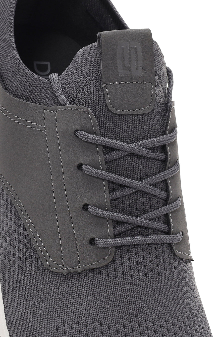 Men's Grey Lace-Up Fabric Sneakers