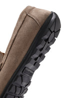 Men's Beige Tassel Suede Leather Loafer | Derimod
