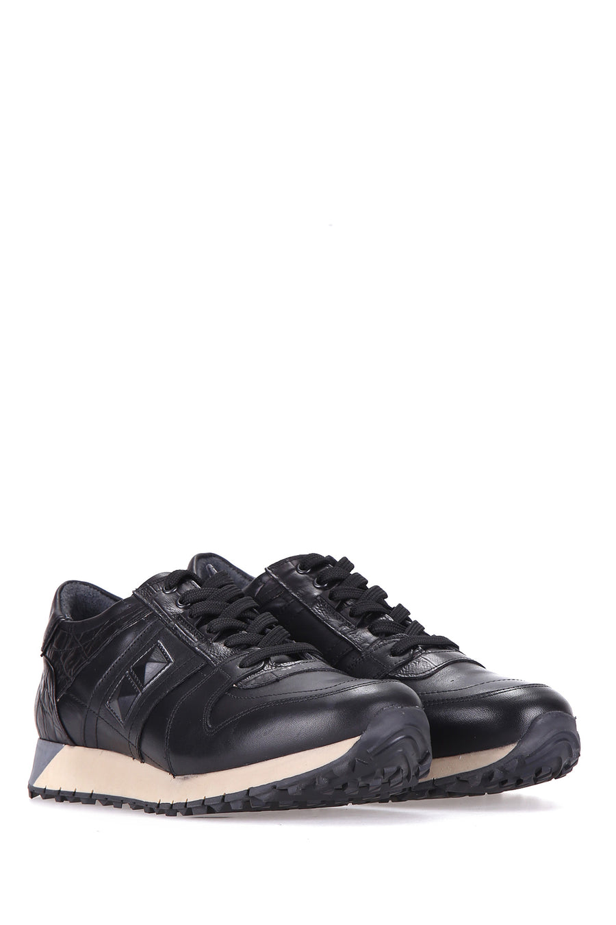Kroko Desenli Erkek Deri Sneaker