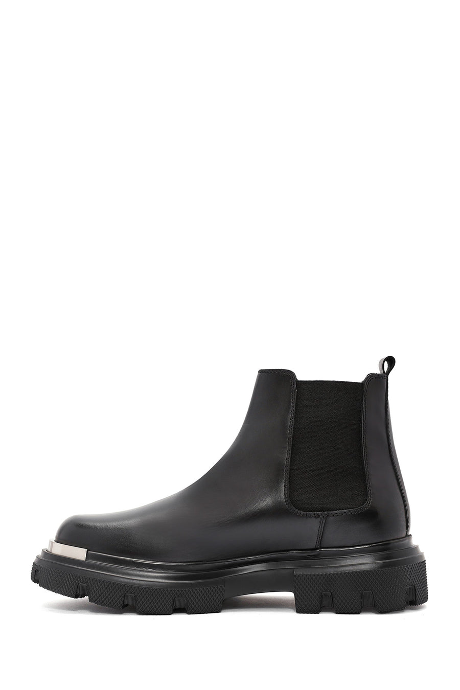 
Men's Black Metal Detailed Leather Chelsea Boot
