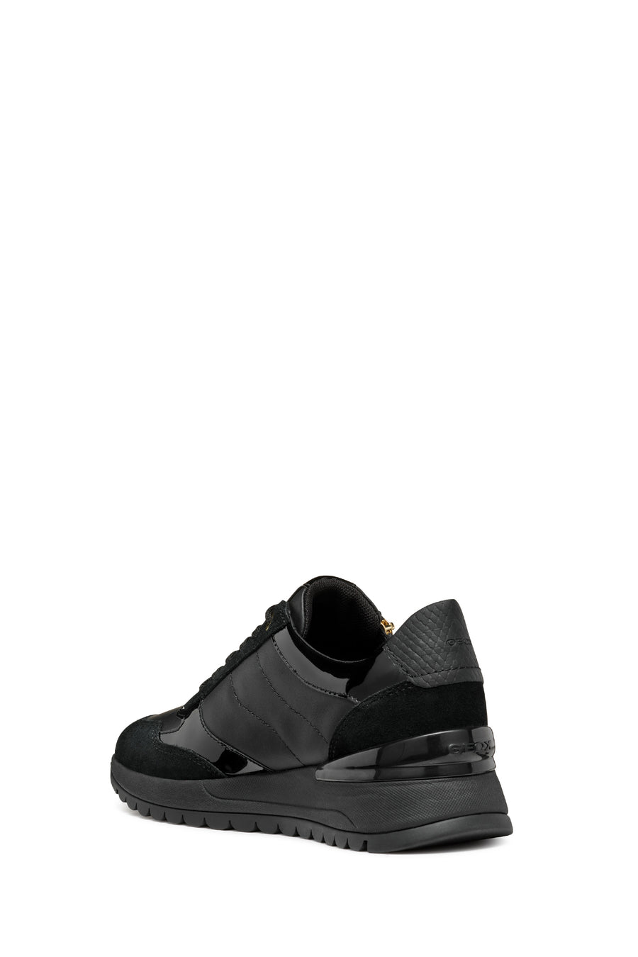 Geox Women's Black Desya Lace-Up Leather Sneaker