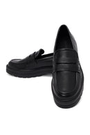 Kadın Siyah Kalın Tabanlı Maskülen Loafer | Derimod
