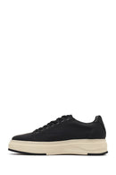 Erkek Siyah Bağcıklı Kalın Tabanlı Deri Sneaker | Derimod