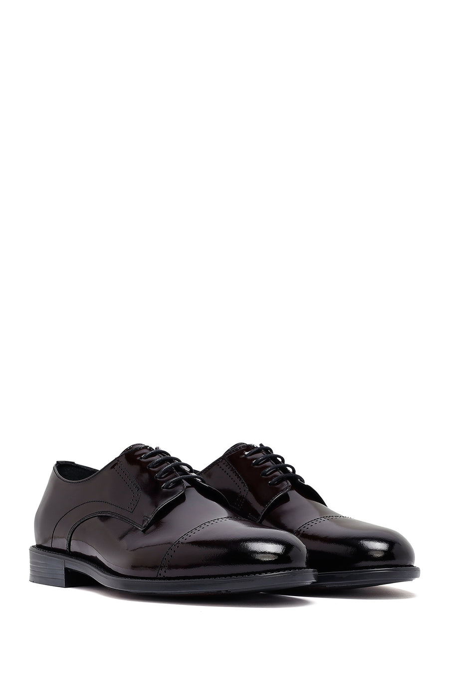 Men's Burgundy Lace-Up Leather Classic Shoes