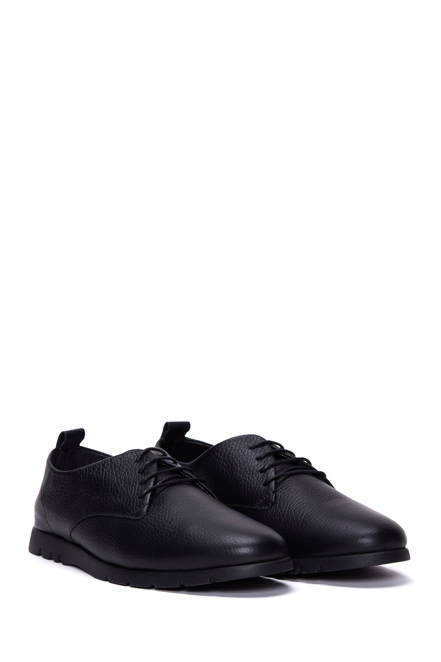 Women's Black Leather Comfort Shoes
