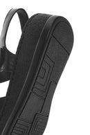 Kadın Siyah Kalın Tabanlı Deri Comfort Sandalet | Derimod