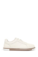 Erkek Beyaz Bağcıklı Deri Sneaker | Derimod