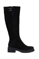 Women's Belted Suede Leather Boots | Derimod