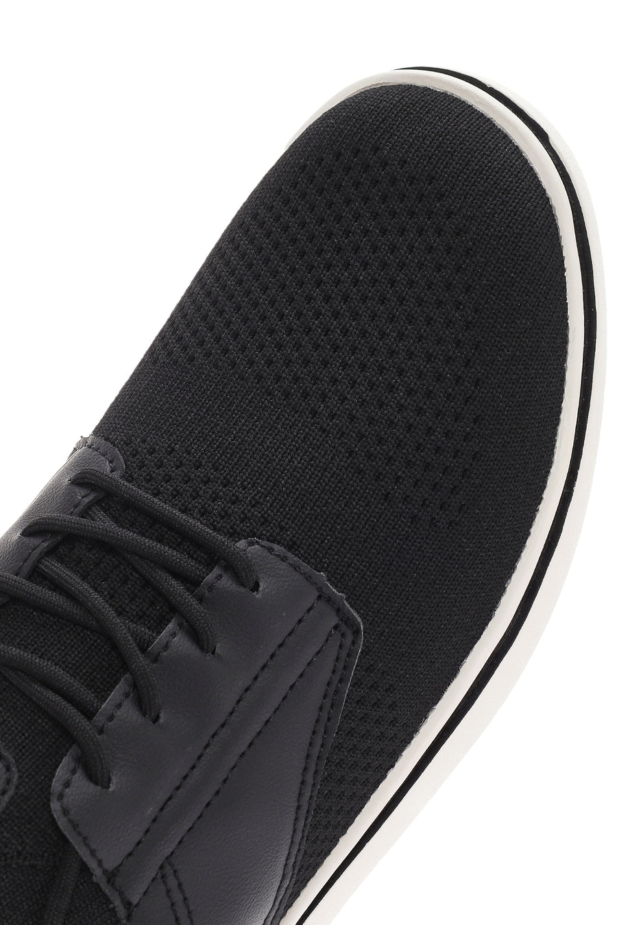Men's Black Lace-Up Fabric Sneakers