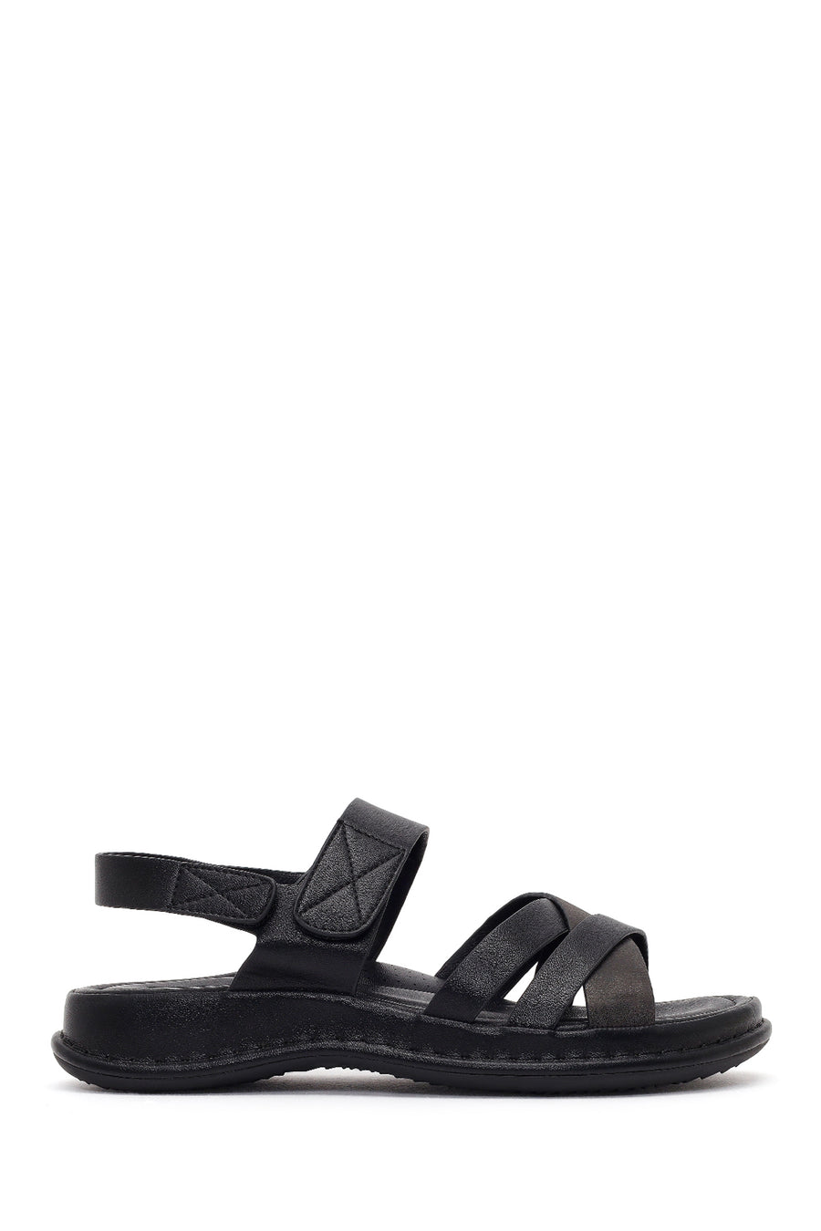 Kadın Siyah Bantlı Kalın Tabanlı Comfort Sandalet 26SFE463718 | Derimod