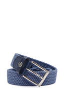 Men's Blue Braided Leather Belt | Derimod