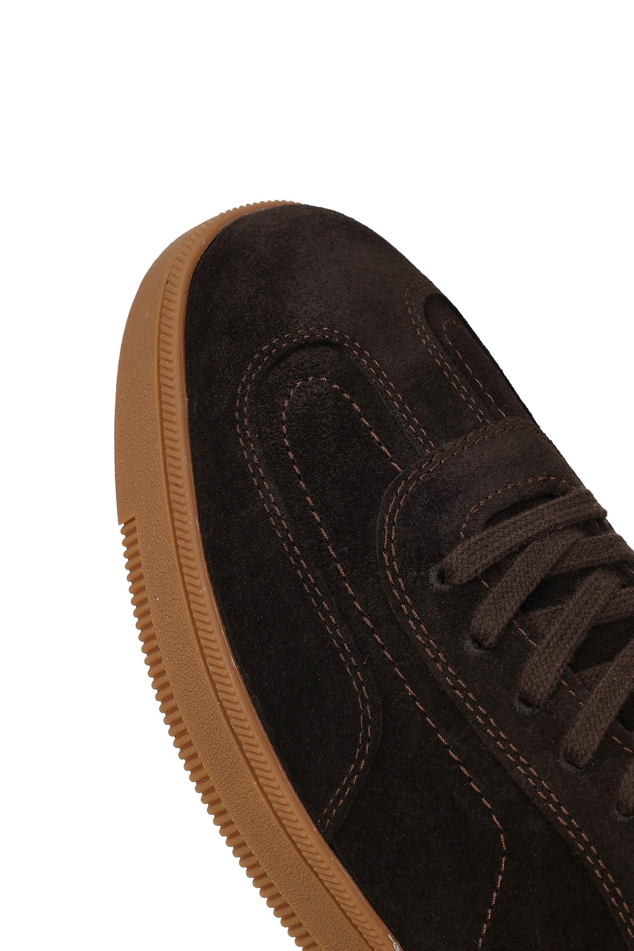 Male Brown Lace-Up Thick-Soled Suede Leather Sneaker