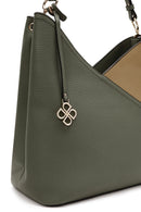 Woman Green Shoulder Bag with Short and Long Straps | Derimod