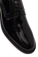Men's Black Laced Patent Leather Classic Shoes | Derimod