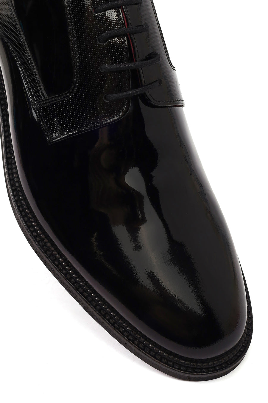 Men's Black Laced Patent Leather Classic Shoes