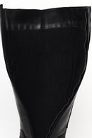 Woman Black Zip Closure Chunky Heeled Leather Boots | Derimod