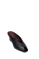 Kadın Siyah Dolgu Topuklu Deri Terlik | Derimod