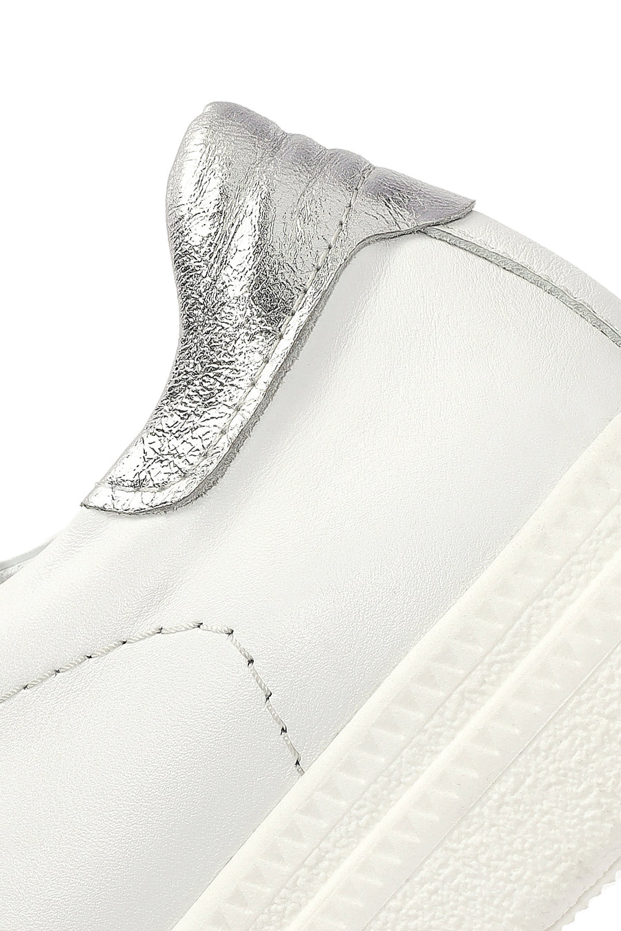 Kadın Beyaz Bağcıklı Deri Sneaker