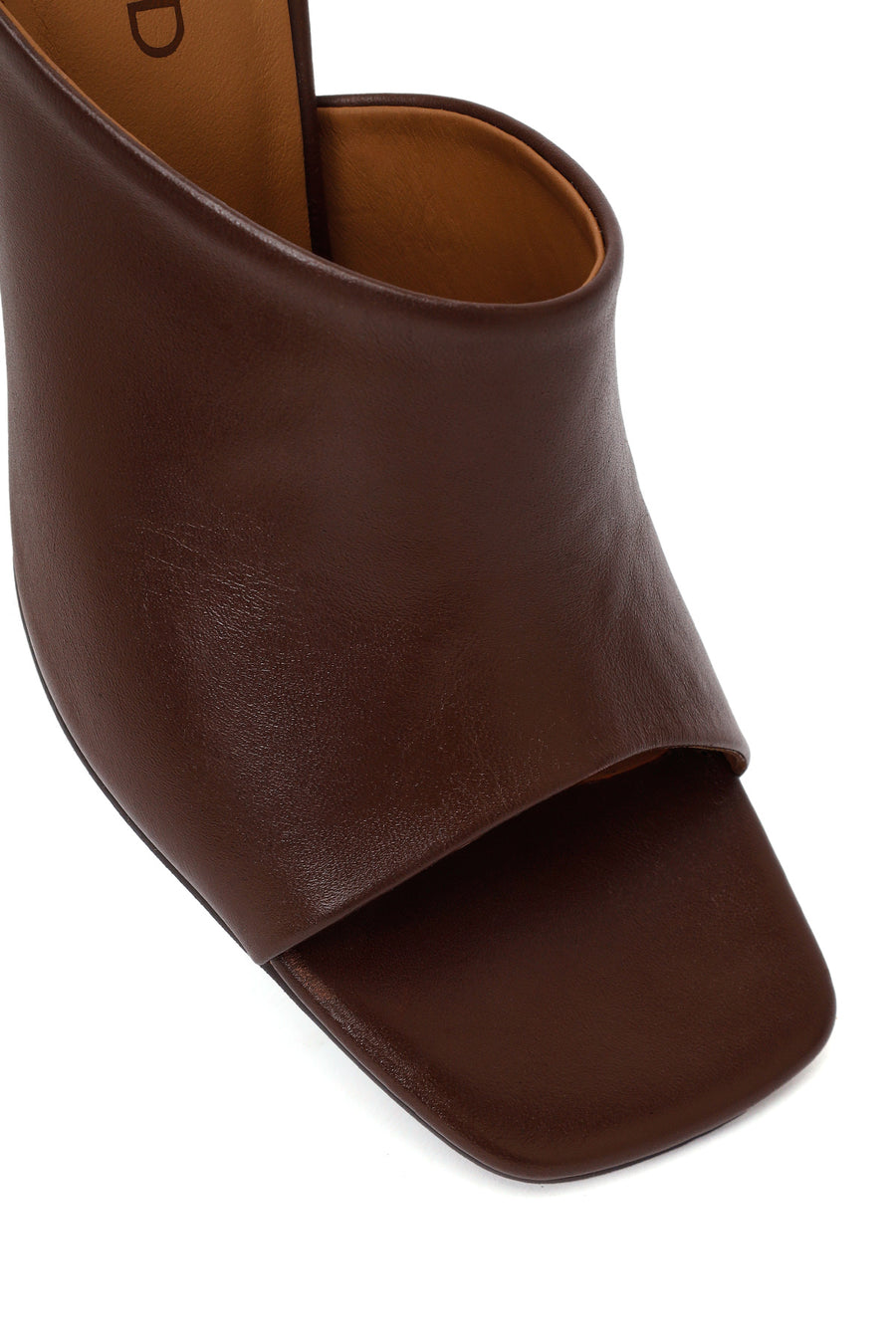 Woman Brown Heeled Leather Slipper