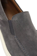 Erkek Gri Süet Deri Casual Loafer | Derimod