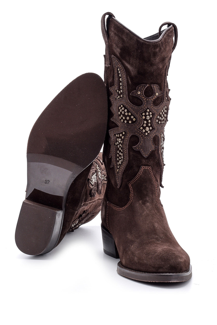 Women's Suede Leather Cowboy Boots