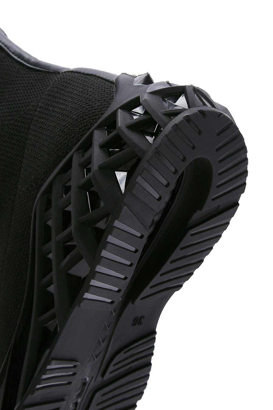 Kadın Siyah Kalın Tabanlı Bilekli Sneaker