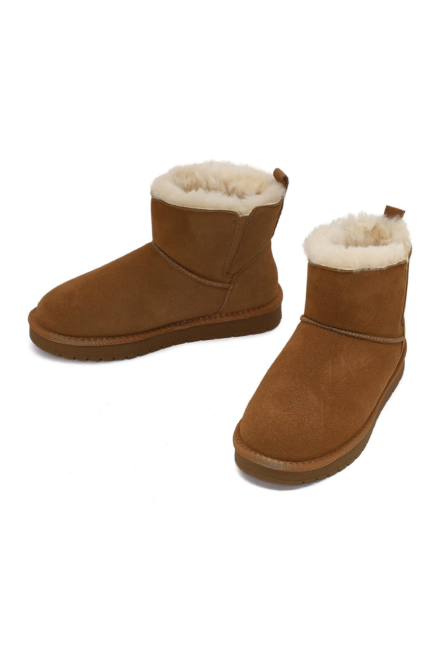 Woman Camel Suede Leather Teddy Boot