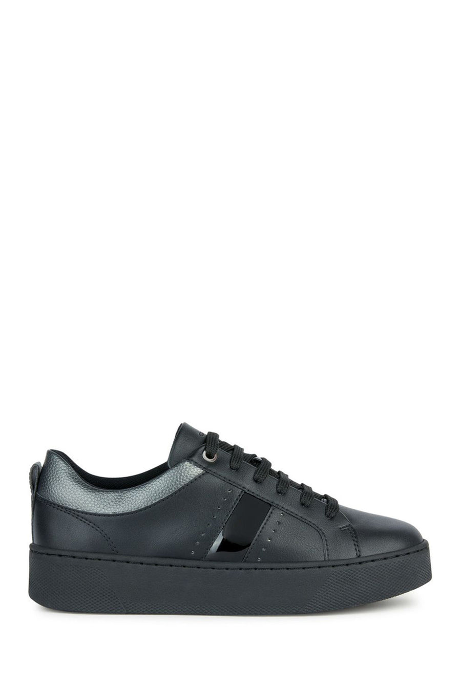 Geox Women's Black D Skyely Lace-up Leather Sneaker D35QXA0BC7BC9999 | Derimod