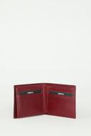 Men's Burgundy Leather Wallet | Derimod