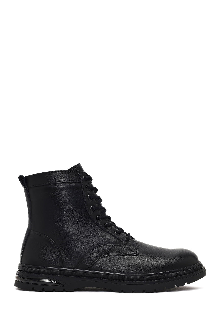 Men's Black Zippered Leather Boot 25WFD700418 | Derimod