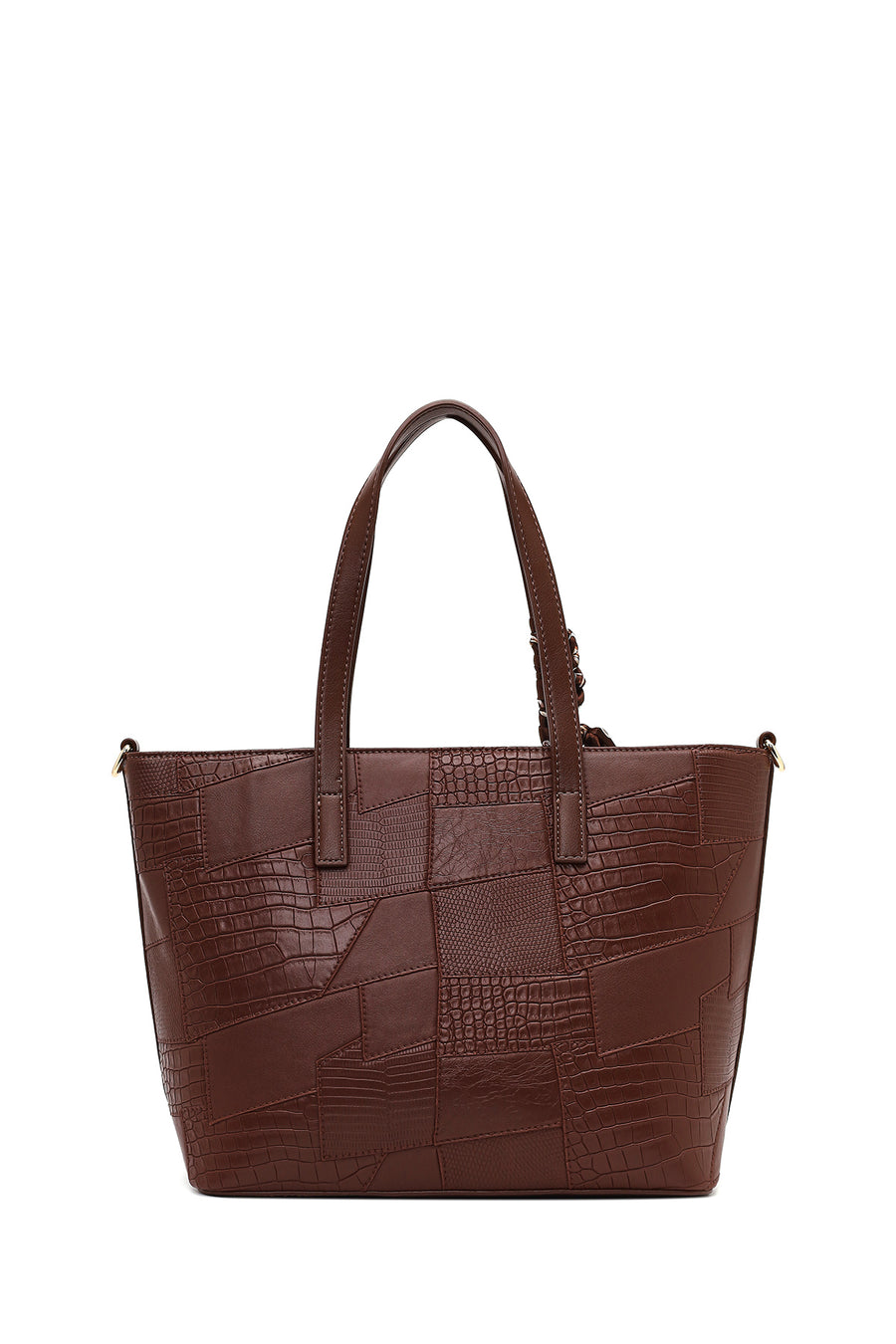 Woman Brown Long-Strap Printed Shoulder Bag