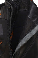 Harley Davidson Woman Black Becky Zip Closure Thick-Soled Leather Combat Boots | Derimod