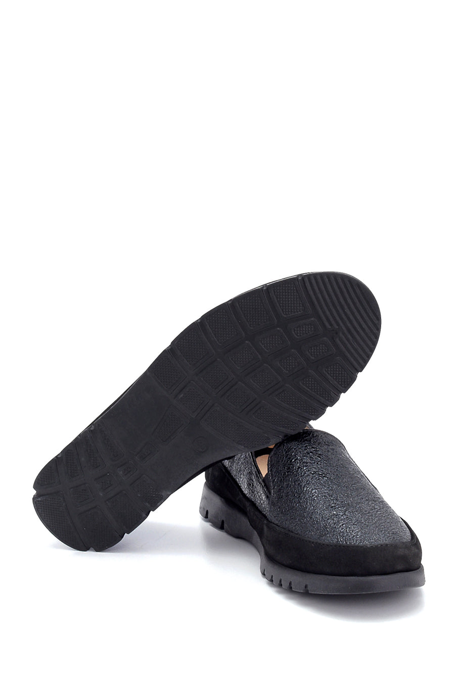 Women's Leather Glitter Detailed Loafer