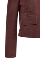 Cassandra Kadın Bordo Slim-Fit Süet Deri Ceket | Derimod