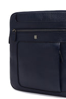 Men's Navy Blue Long Strap Leather Shoulder Bag | Derimod