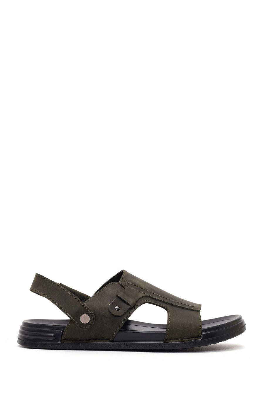 Erkek Haki Nubuk Deri Sandalet 26SFD6259V3 | Derimod