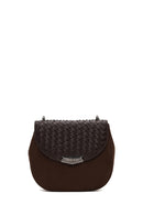 Woman Brown Chain Long-Strap Braided Crossbody Bag | Derimod