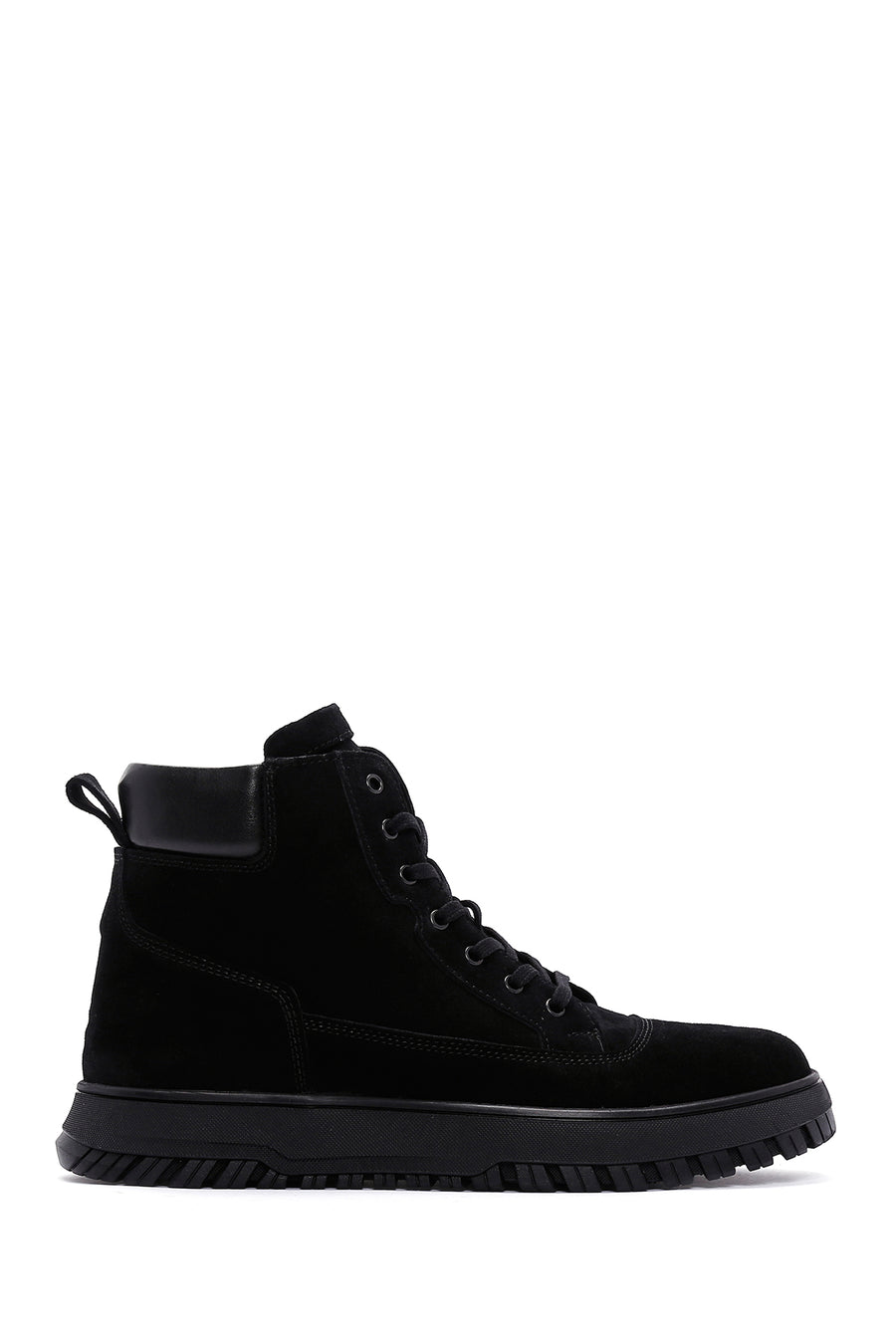 Men's Black Suede Leather Sports Boots 23WFD673710 | Derimod