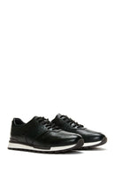 Men's Green Leather Printed Sneaker | Derimod