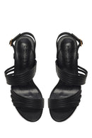 Woman Black Ankle-Buckle Slim High-Heel Sandals | Derimod
