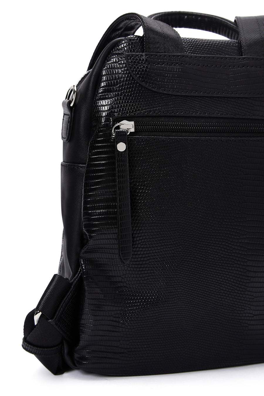 Women's Black Long Strap Backpack