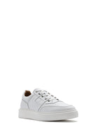 Erkek Beyaz Bağcıklı Deri Sneaker | Derimod
