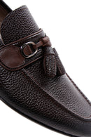 Erkek Kahve Deri Püsküllü Klasik Loafer | Derimod