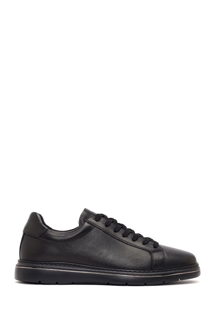 Erkek Siyah Bağcıklı Deri Sneaker 26SFD641018 | Derimod