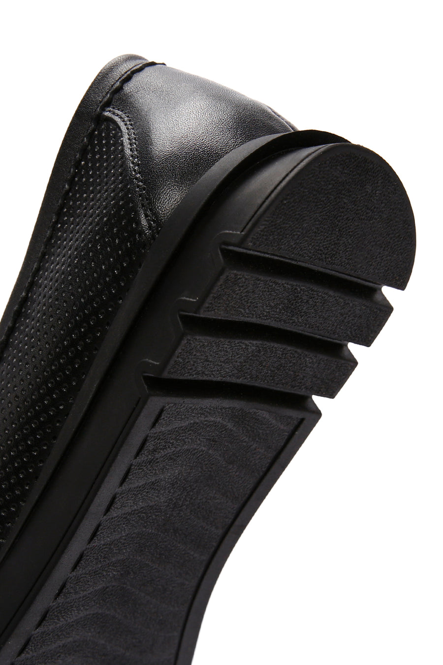 Kadın Siyah Tokalı Deri Comfort Loafer