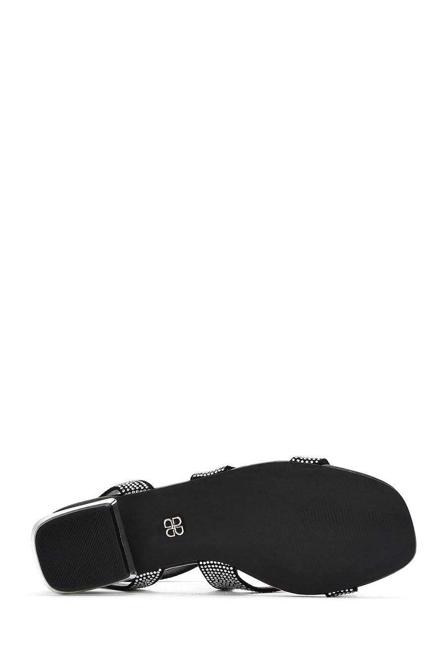Women's Black Stone Buckle Sandals