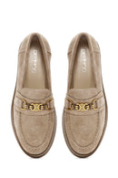 Kadın Vizon Süet Deri Maskülen Loafer | Derimod