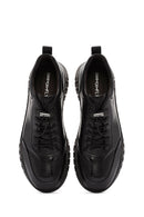 Derimod Fly Erkek Siyah Bağcıklı Deri Casual Sneaker | Derimod