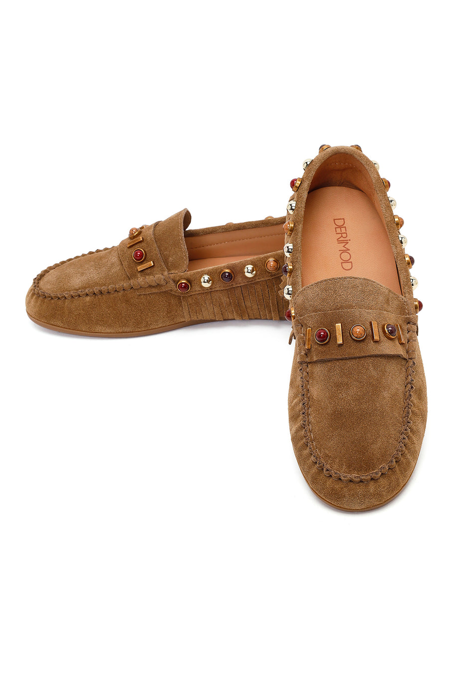 Kadın Camel Püsküllü Süet Deri Loafer