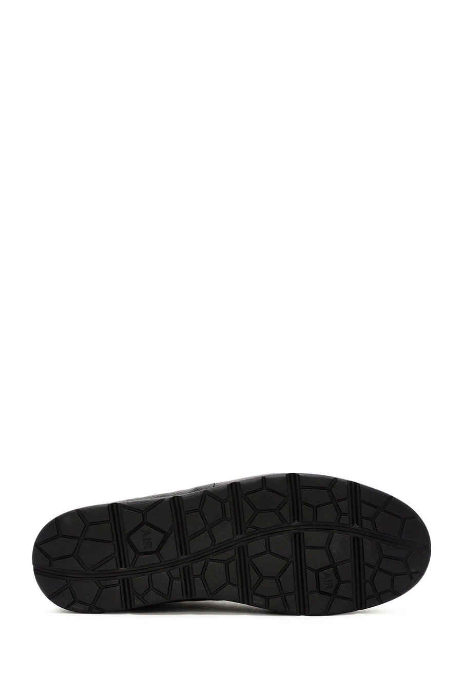 Erkek Siyah Bağcıklı Deri Sneaker